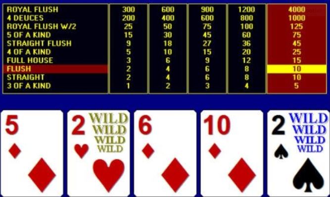 deuces wild video poker