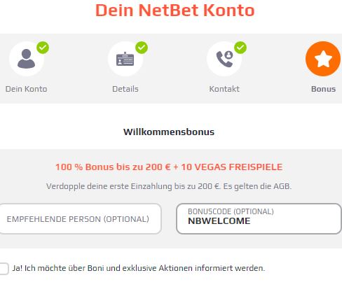 Netbet Bonuscode